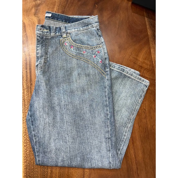 Tommy Hilfiger Vintage denim capris with sequin pocket embellishments size 12 - Picture 2 of 6